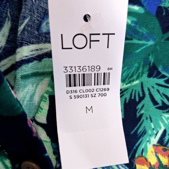 NWT Loft brand "The Tropical Loft" Coquette, peasent sleeve babydoll dress. - Picture 8 of 9